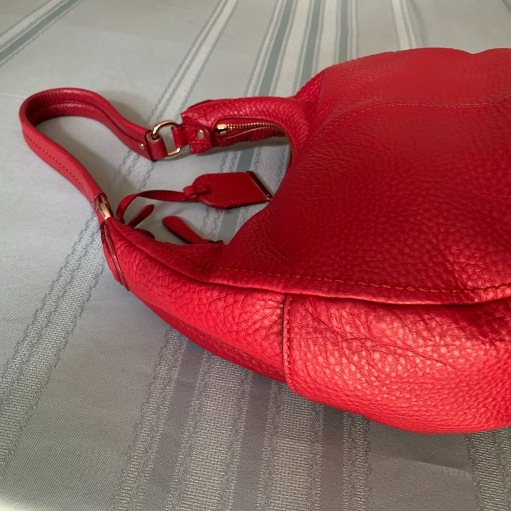 Cole Haan Red Pebble Leather Hobo Bag - Picture 5 of 6